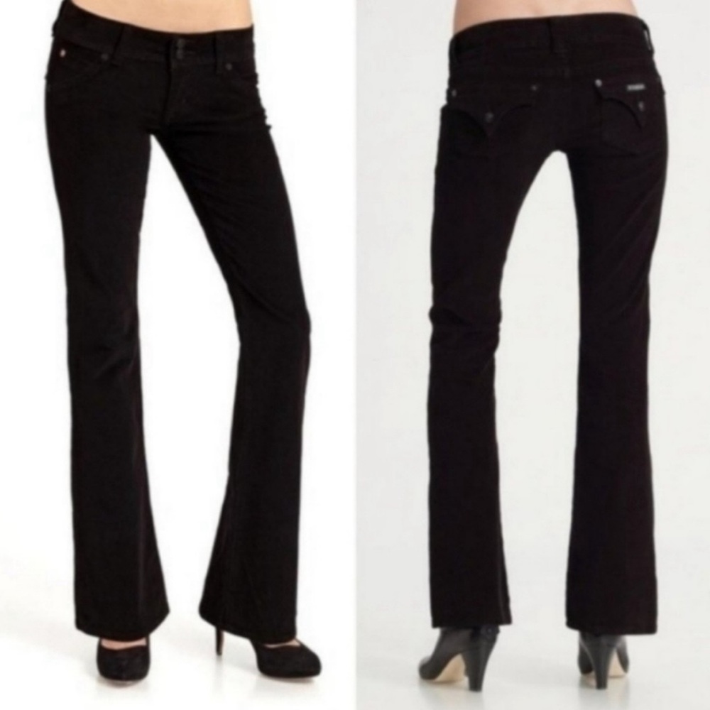 Hudson Jeans Black Signature Flap Pocket Bootcut Denim Jeans Sz 29